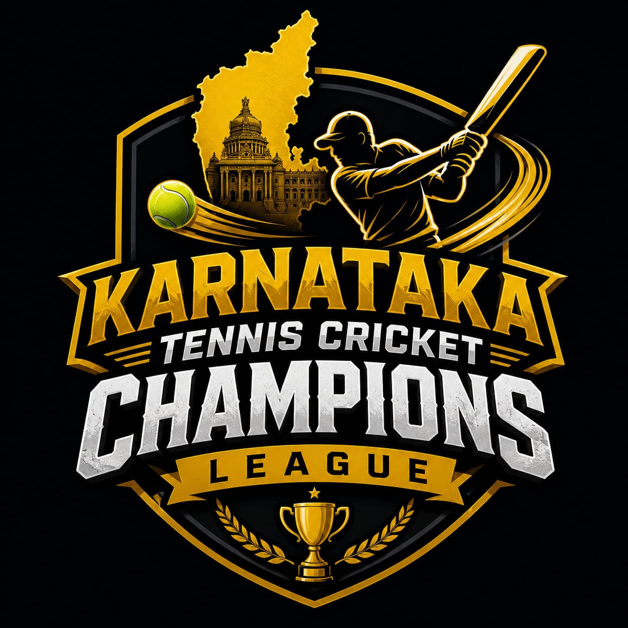 Karnataka Tennis Cricket Logo
